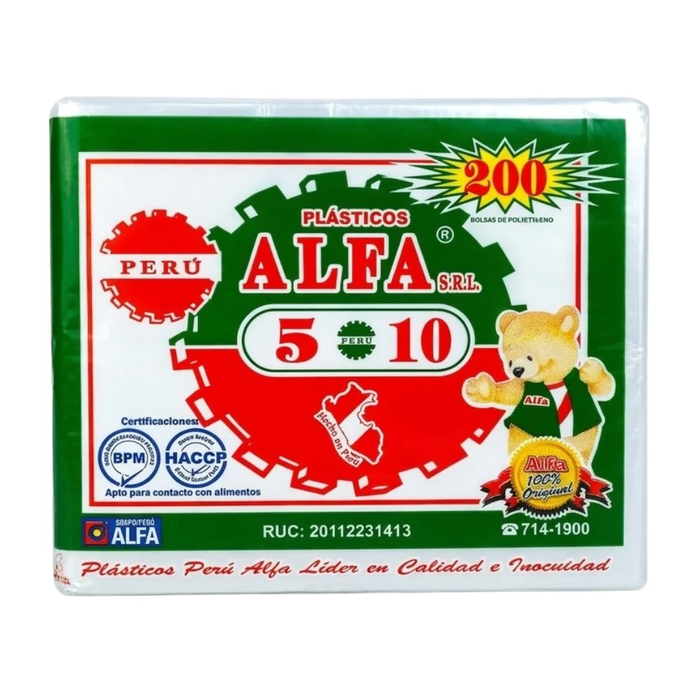 Bolsa Transparente Alfa 5 x 10 - 200 un.